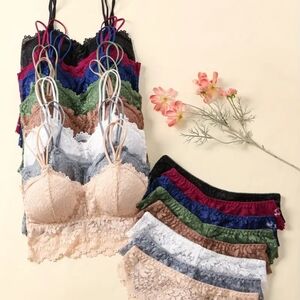 Lace Bralette Set - Multi-Color